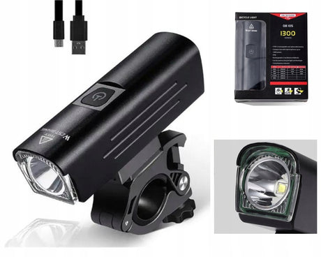 Lampka Rowerowa LED 1300 lm USB