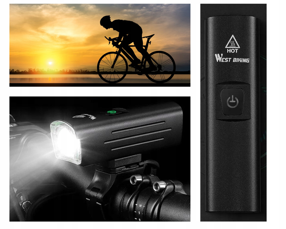 Lampka Rowerowa LED 1300 lm USB