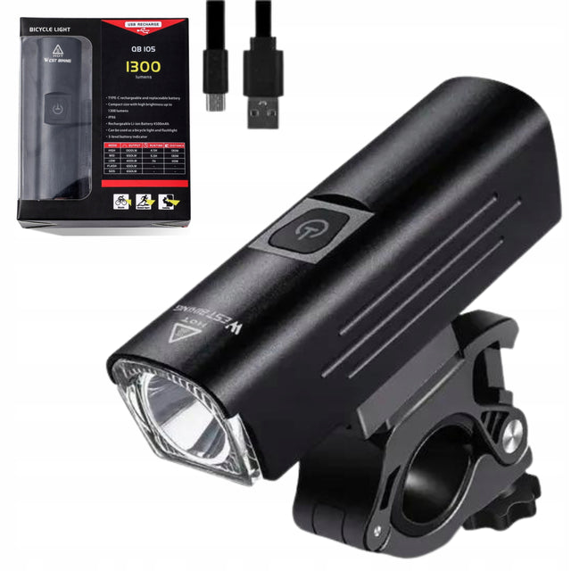 Lampka Rowerowa LED 1300 lm USB