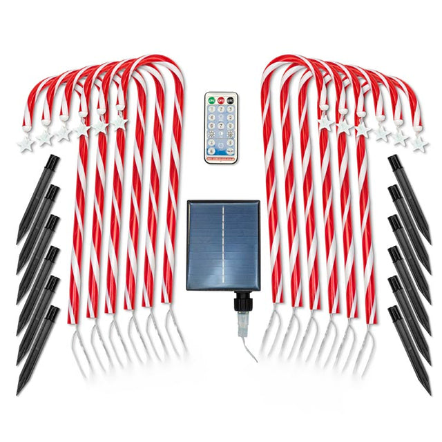Laski cukrowe LED solarne do ogrodu