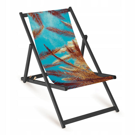Leżak drewniany PALMY - Czarny Stelaż