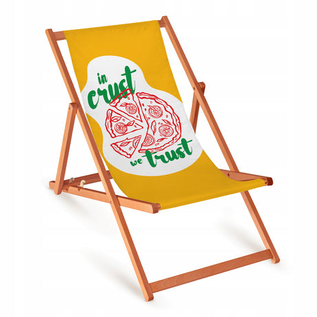 Leżak drewniany IN CRUST WE TRUST - Pomarańczowy Stelaż