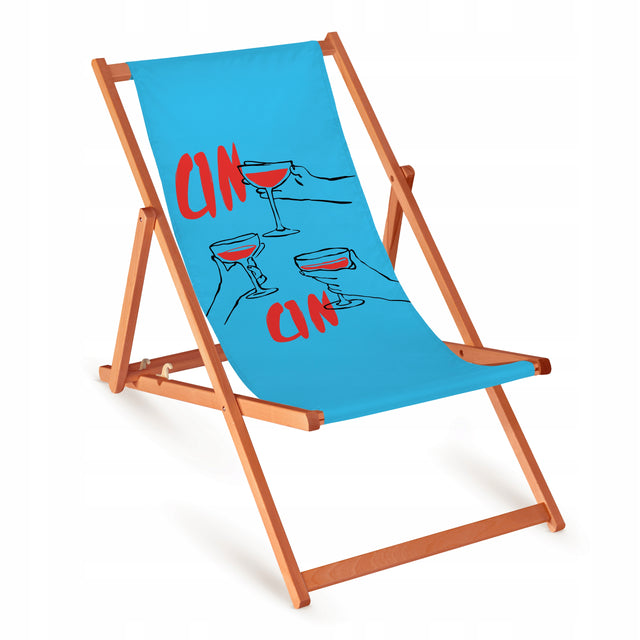 Leżak drewniany CIN CIN - Pomarańczowy Stelaż