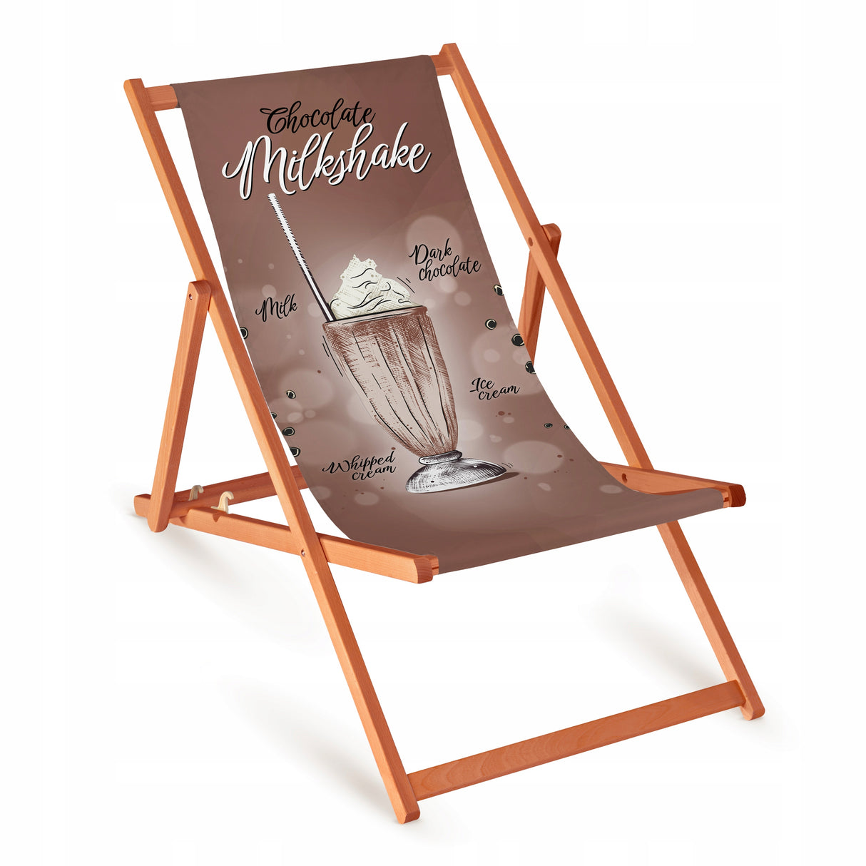 Leżak drewniany CHOCOLATE MILKSHAKE - Pomarańczowy Stelaż