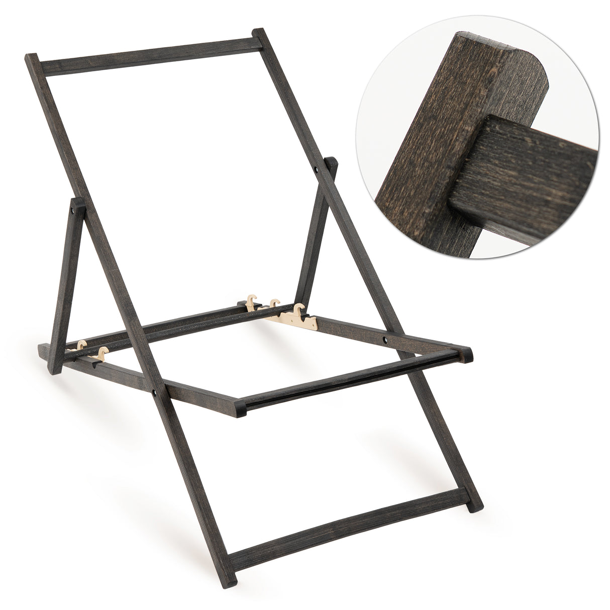 Leżak drewniany HELLO SUMMER - Czarny Stelaż