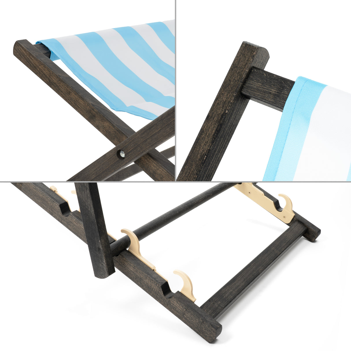 Leżak drewniany HELLO SUMMER - Czarny Stelaż