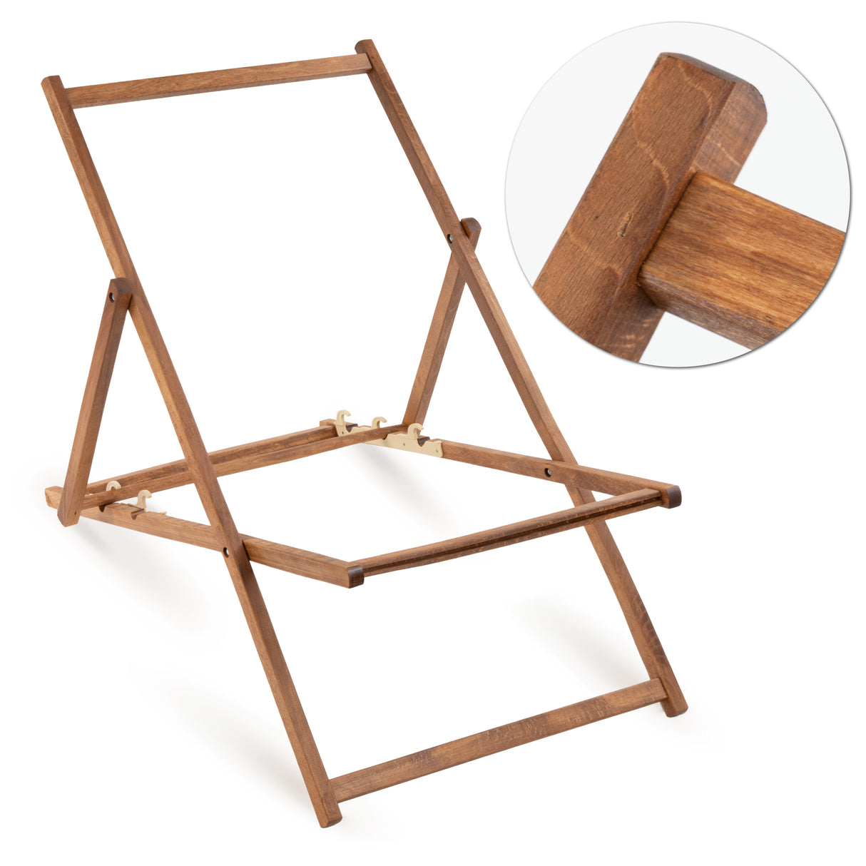 Leżak drewniany ALOHA PAPUGA- Brązowy stelaż