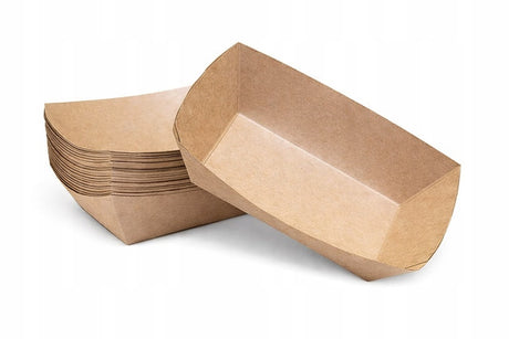 Głęboka tacka papierowa Kraft łódka rozmiar S 50 szt