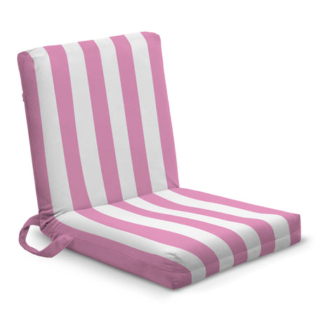 Leżak podróżny składany leżanka w białe paski- RÓŻNE KOLORY Różowy
