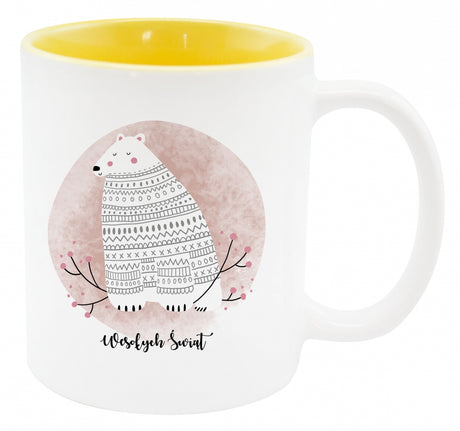 Kubek świąteczny WESOŁYCH ŚWIĄT żółty