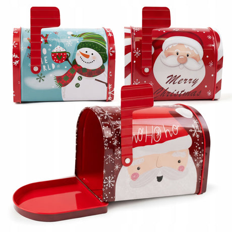 Metalowa puszka świąteczna w kształcie skrzynki pocztowej 4szt.