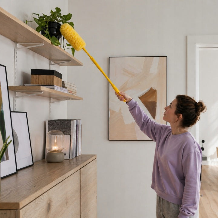Miotełka teleskopowa do kurzu żółta 90cm 