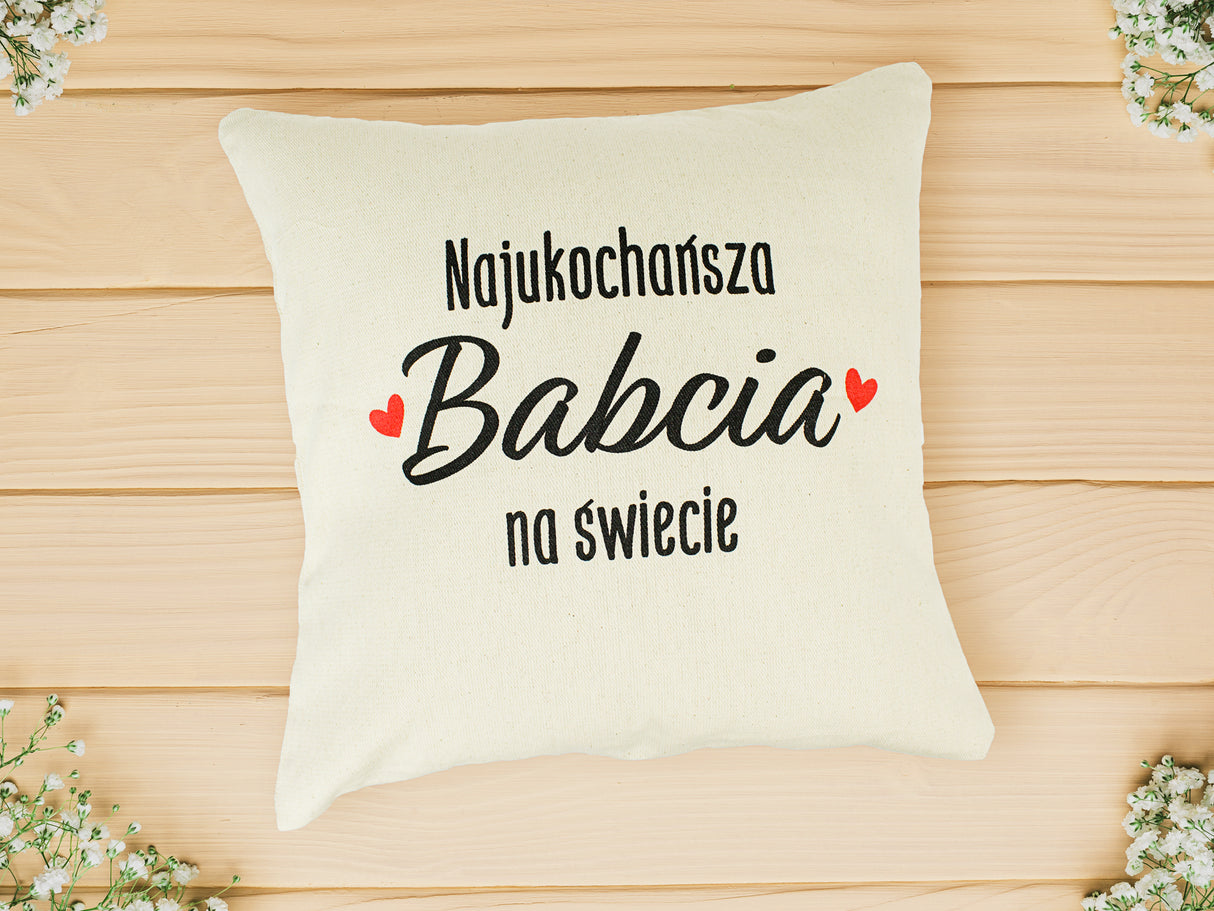 Poduszka na Dzień Babci - Najukochańsza babcia na świecie Prezent na Dzień Babci