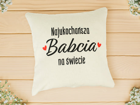 Poduszka na Dzień Babci - Najukochańsza babcia na świecie Prezent na Dzień Babci