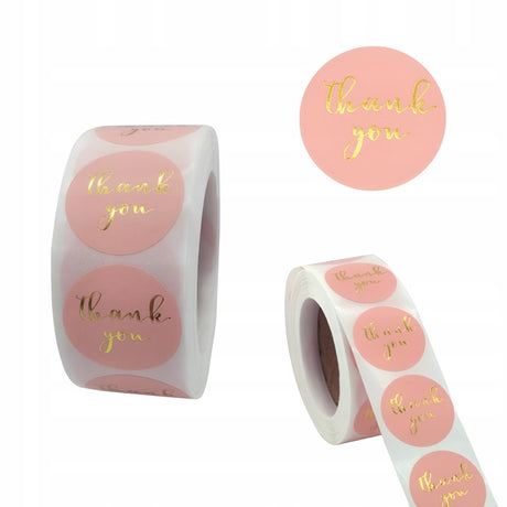 Naklejki Thank You Różowe