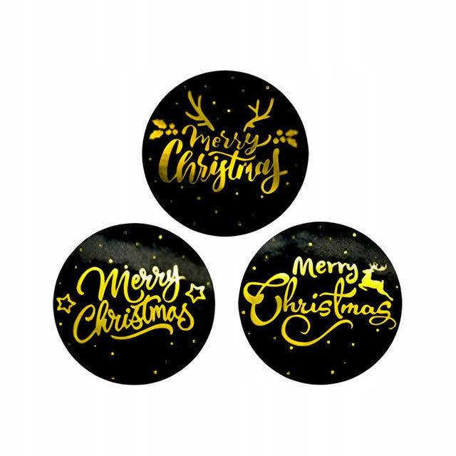 Naklejki Merry Christmas Czarno-złote