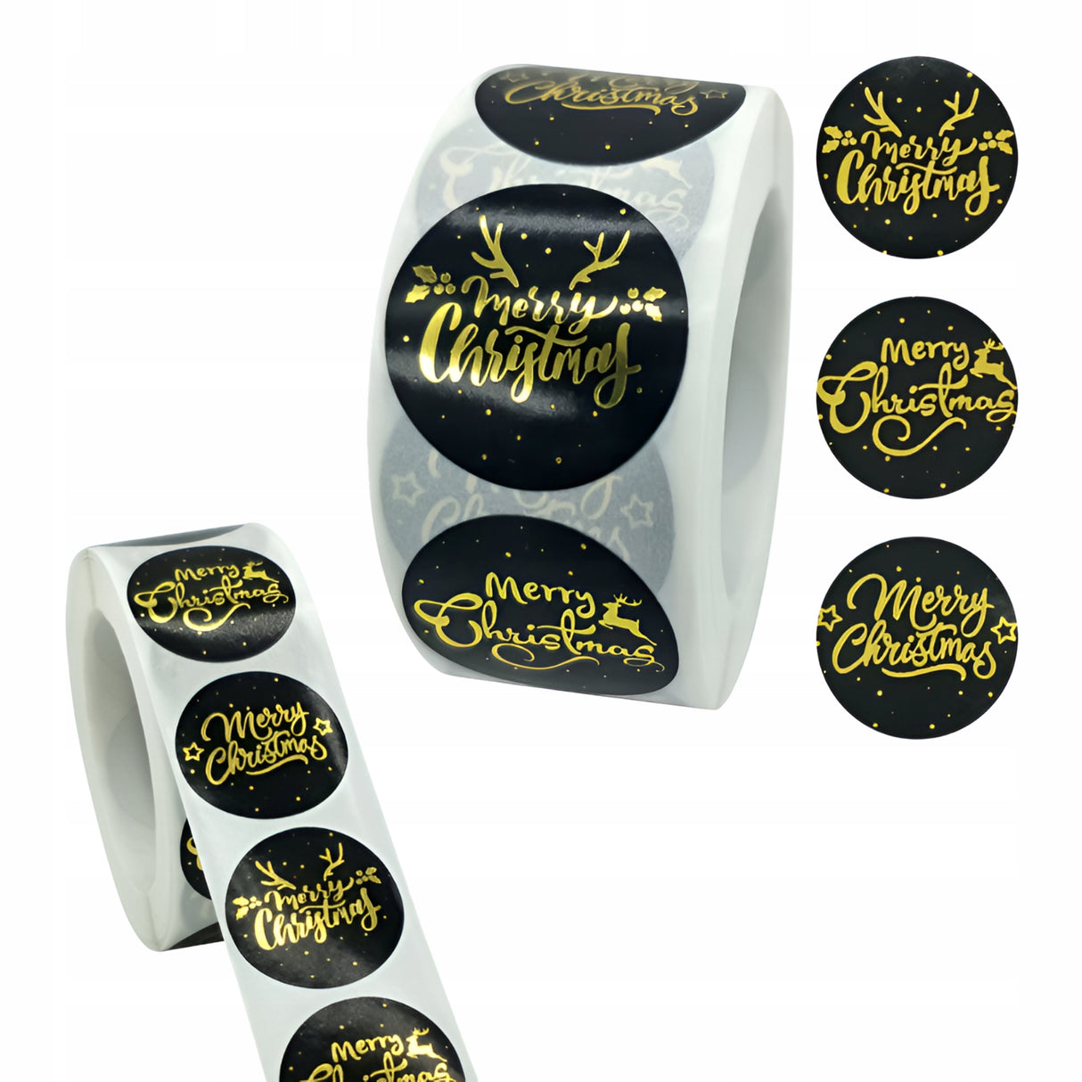 Naklejki Merry Christmas Czarno-złote
