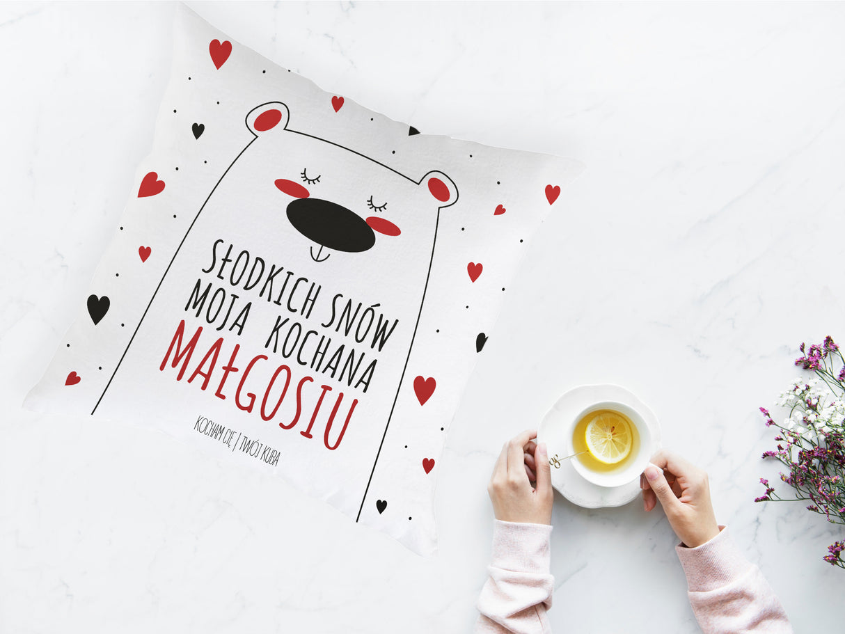 Prezent na walentynki - poduszka MIŚ