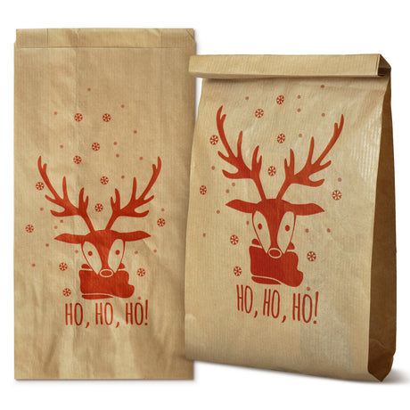 Torebka papierowa świąteczna 160x60x290mm Renifer 50szt.