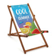 Leżak drewniany COOL SUMMER- Brązowy stelaż olejowany PREMIUM