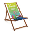 Leżak drewniany TROPICAL VIBES -Brązowy stelaż olejowany PREMIUM