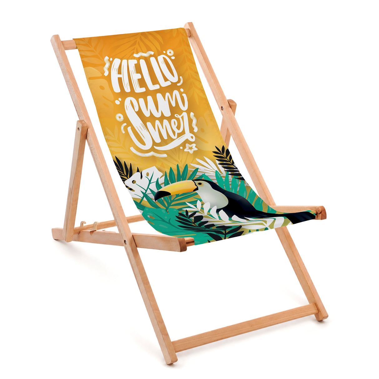 Leżak drewniany HELLO SUMMER- Naturalny stelaż OLEJOWANY PREMIUM