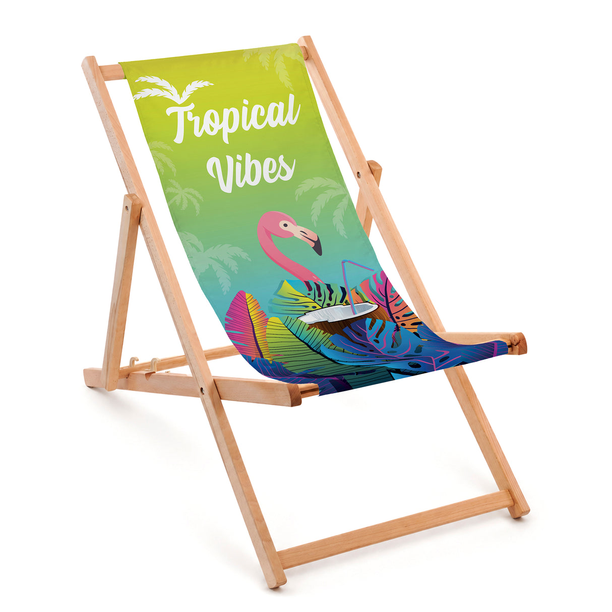 Leżak drewniany TROPICAL VIBES - Naturalny stelaż olejowany PREMIUM