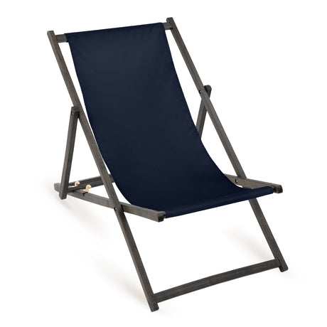 Leżak drewniany - RÓŻNE KOLORY - Czarny Stelaż Ciemny Granat