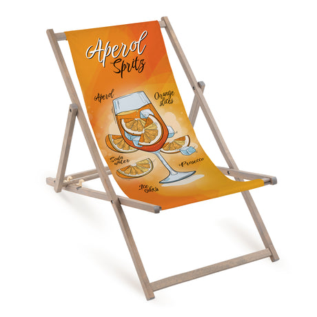 Leżaki drewniany APEROL SPRITZ -Szary Stelaż