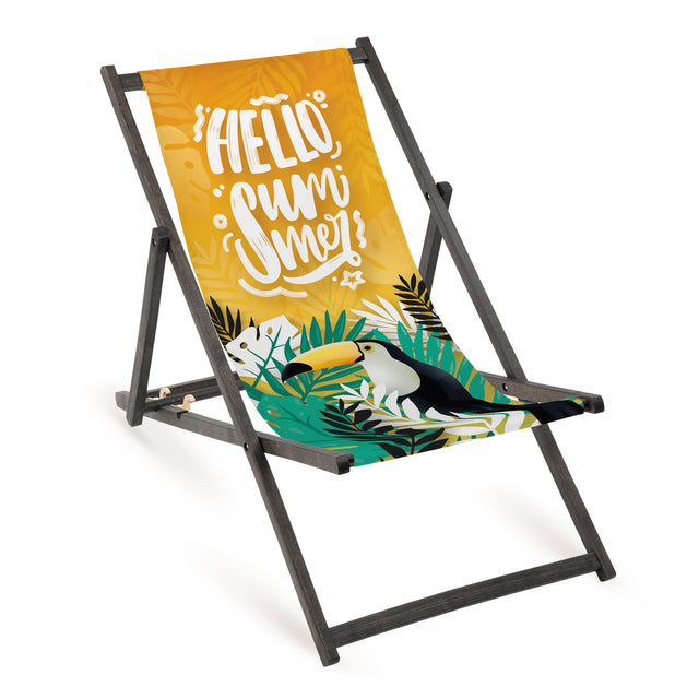 Leżak drewniany HELLO SUMMER - Czarny Stelaż