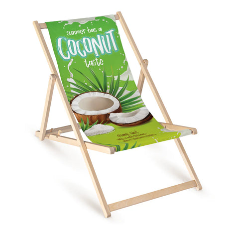 Leżak drewniany z nadrukiem Lato COCONUT