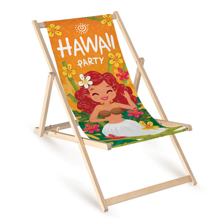 Leżak drewniany z nadrukiem Lato HAWAII PARTY
