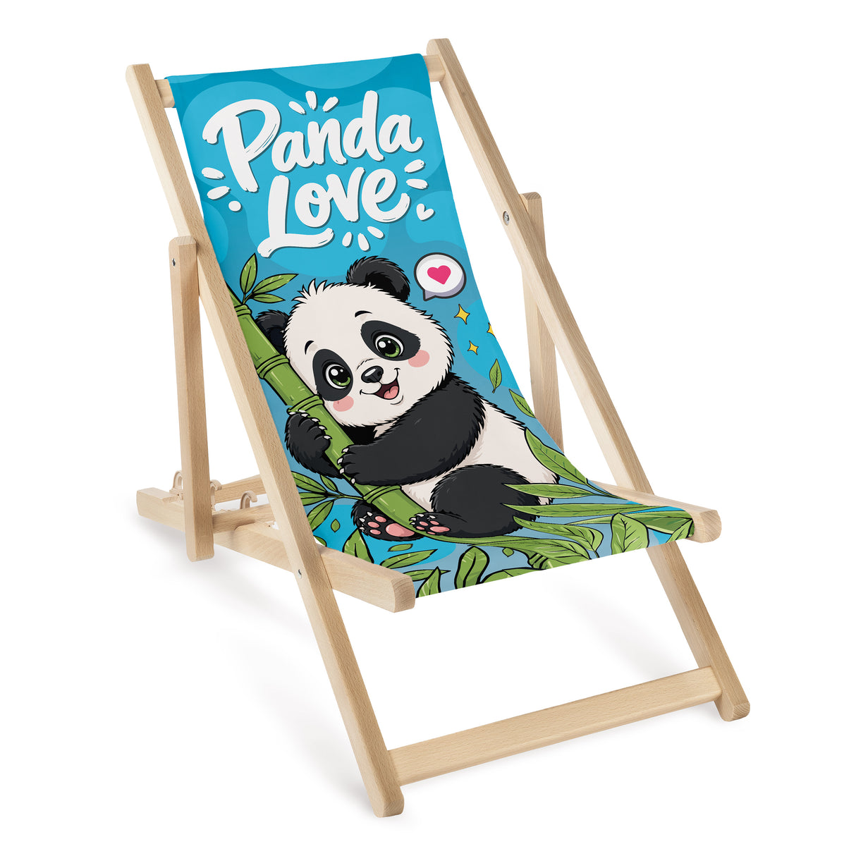 Leżak drewniany dziecięcy Panda