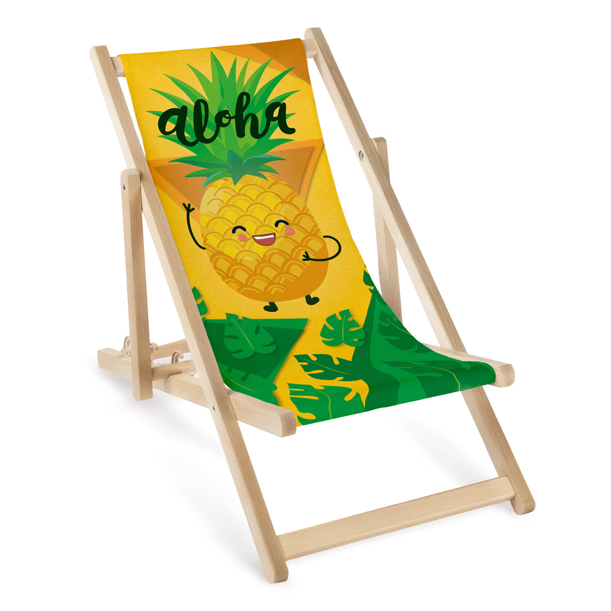 Leżak drewniany dziecięcy Ananas