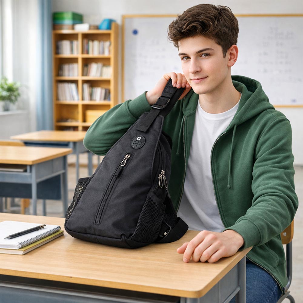 Czarna Torba Na Ramię Sling Bag