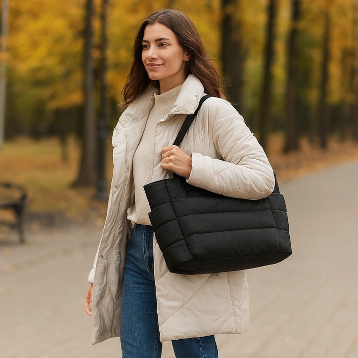 Czarna Pikowana Torba Damska