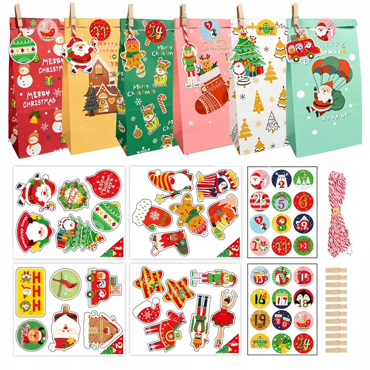 Papierowy kalendarz adwentowy DIY Boże Narodzenie