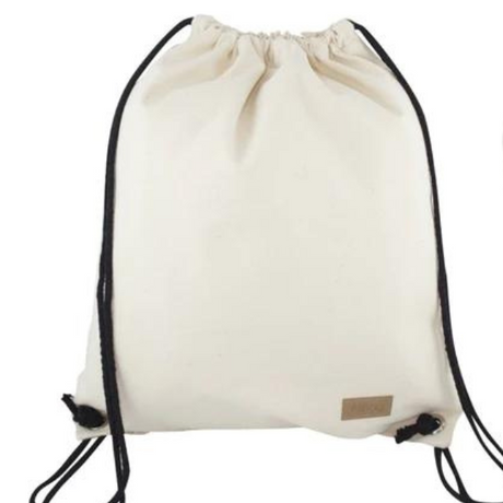 Plecak worek bawełniany 340x400mm Ecru z czarnym sznurkiem