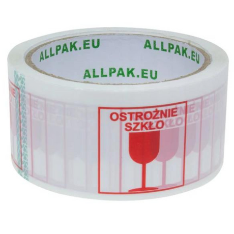 Taśma pakowa 48/50y OSTROŻNIE SZKŁO
