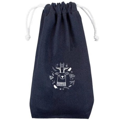 Woreczek bawełniany 18x34cm Szary Renifer