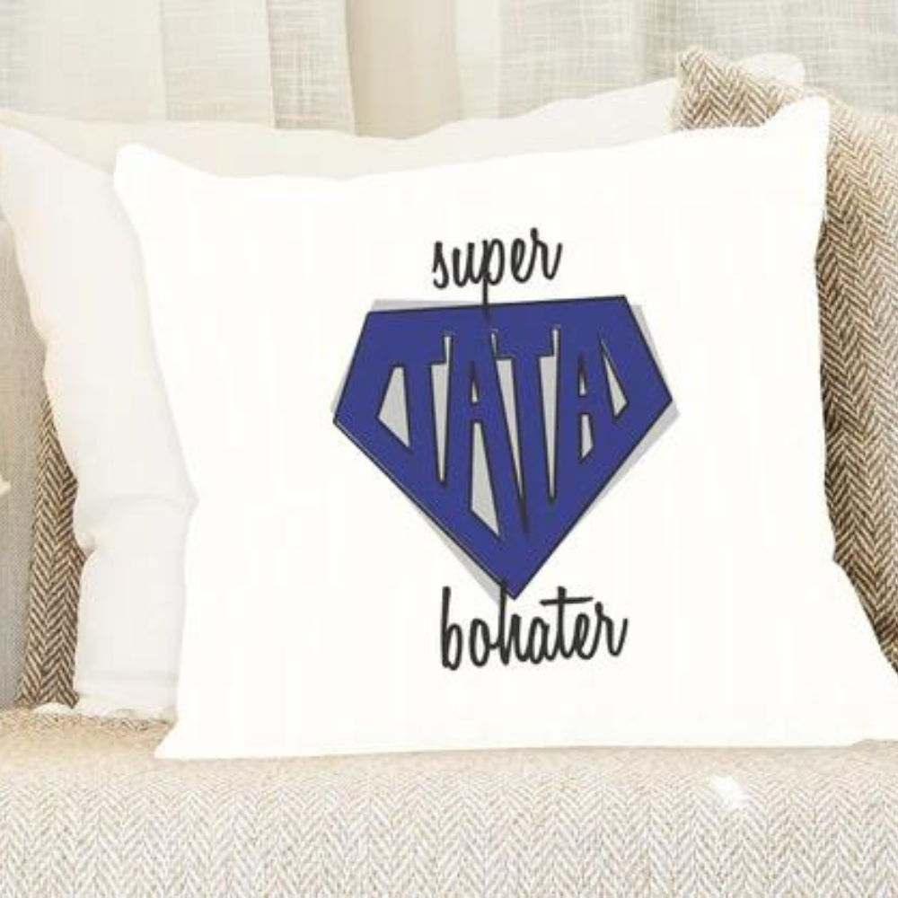 Poduszka dla taty 40x40 cm Prezent na Dzień Ojca - Super Tata bohater