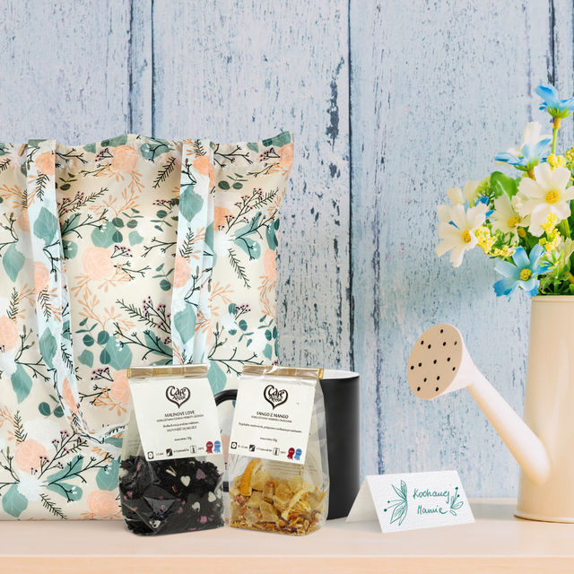 Zestaw prezentowy na Dzień Matki - kubek torba herbata