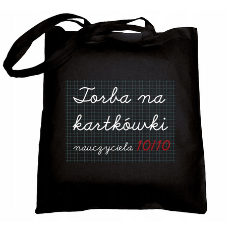 Prezent na dzień nauczyciela TORBA BAWEŁNIANA NA KARTKÓWKI