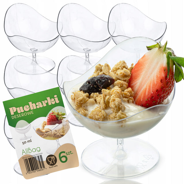 Pucharki do deserów na nóżce 50ml 6szt.