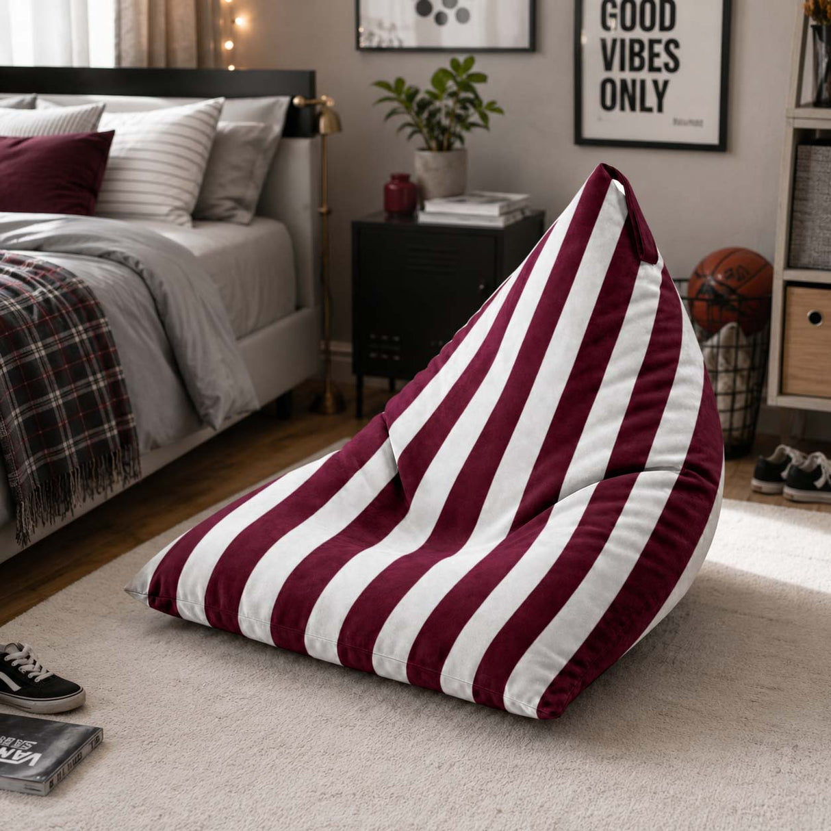 Pufa Pillow XL VELVET Paski Kolorowe