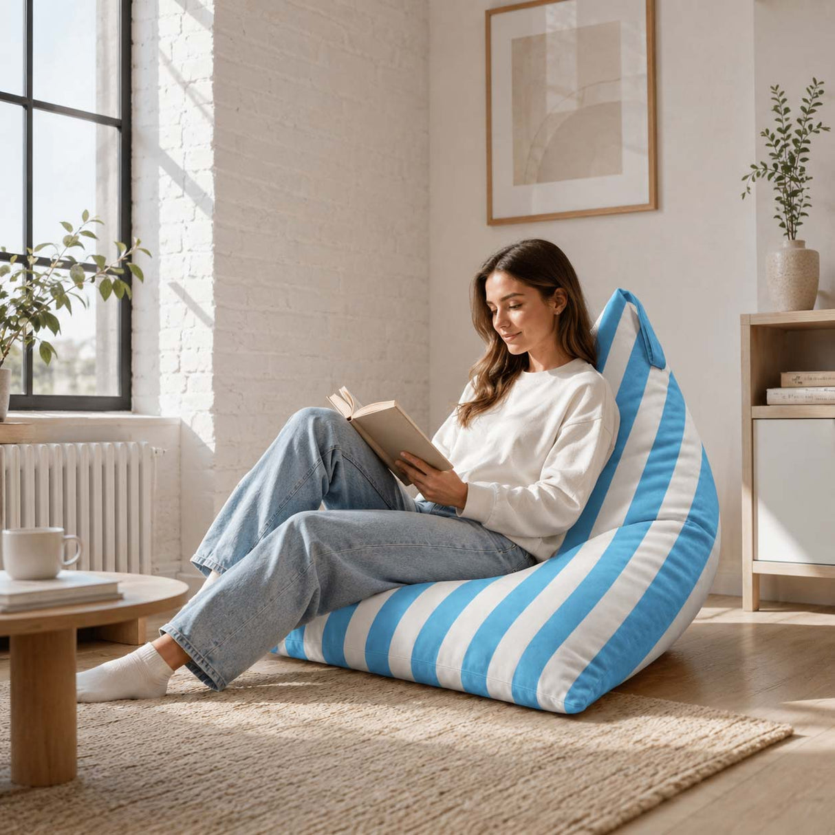 Pufa Pillow XL VELVET Paski Kolorowe