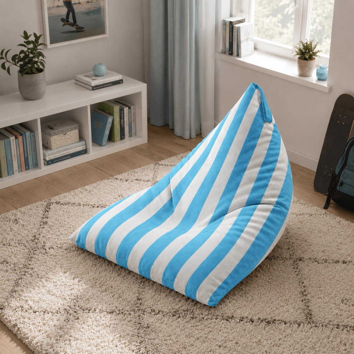Pufa Pillow XXL VELVET Paski Kolorowe