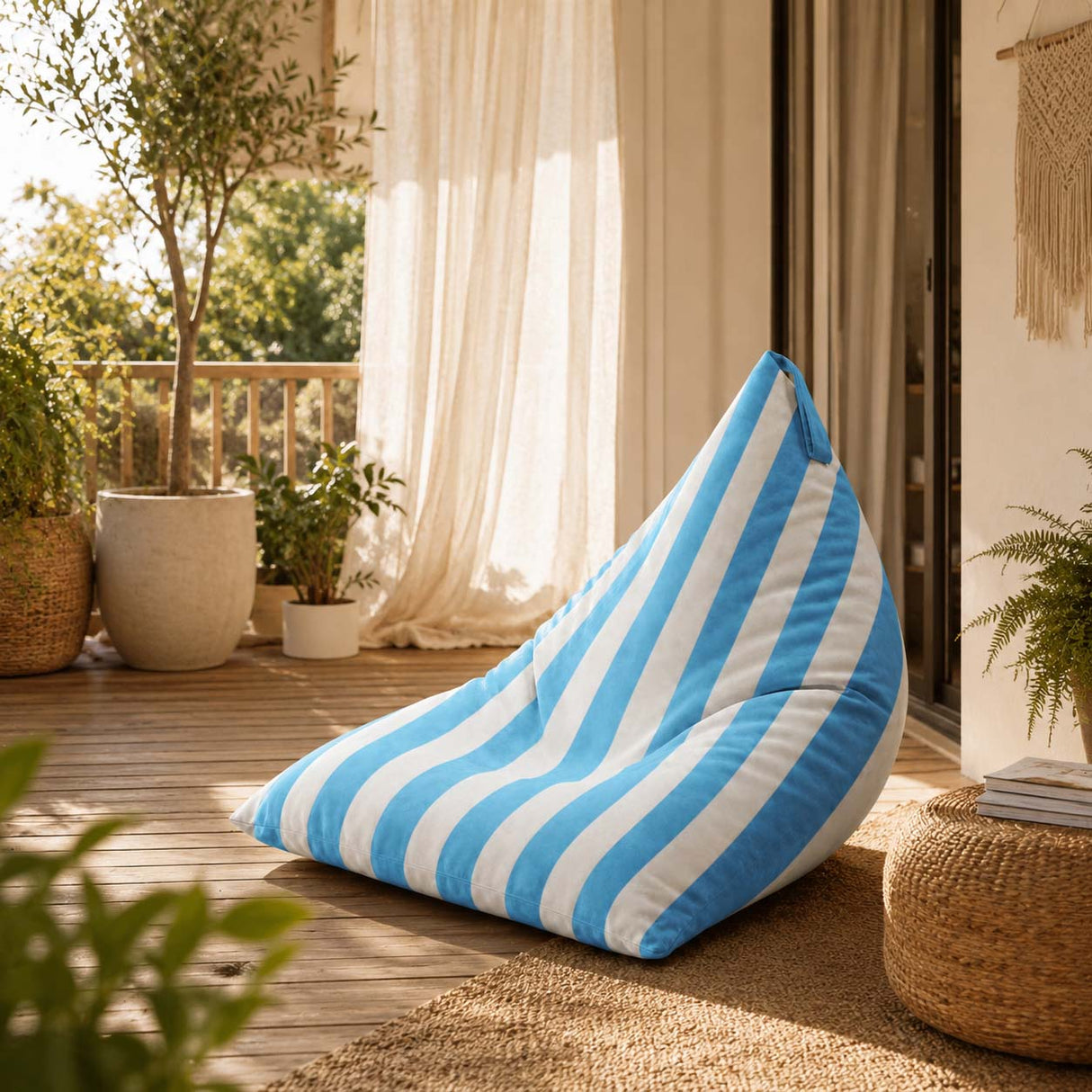 Pufa Pillow XL VELVET Paski Kolorowe