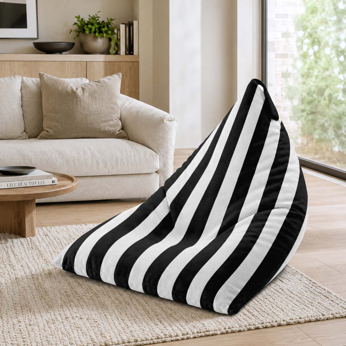 Pufa Pillow XL VELVET Paski Kolorowe