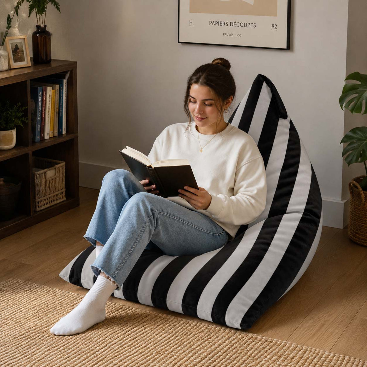 Pufa Pillow XL VELVET Paski Kolorowe